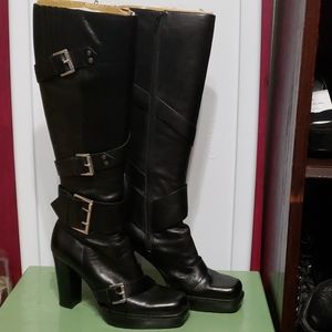 Nine West Annalee Black Buckle Boots